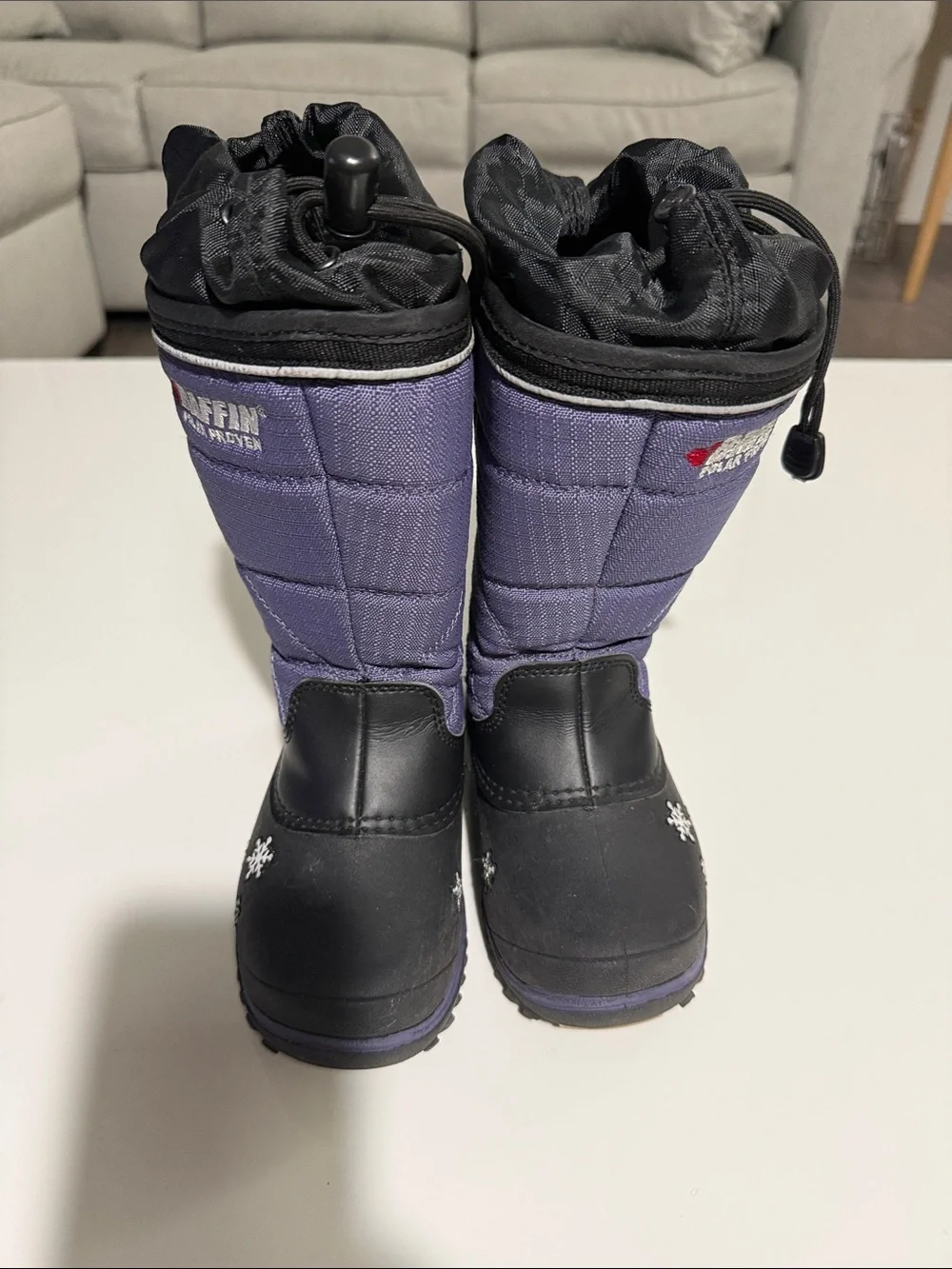 Baffin Girl Black and Purple Kids Winter Boots Sz 12